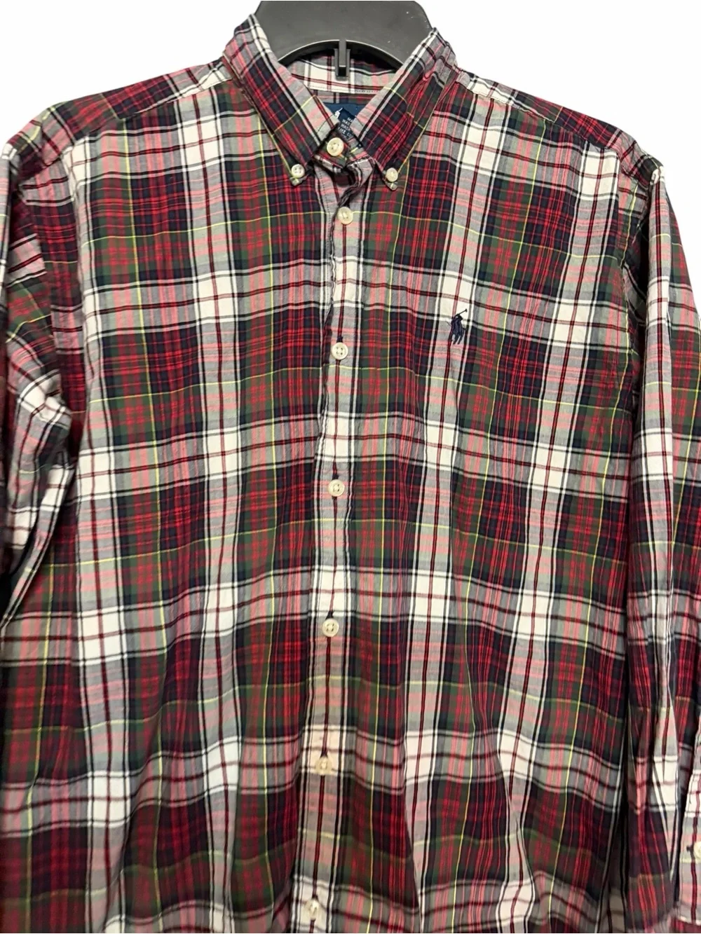 Ralph Lauren Men’s Red Plaid Button-Up Shirt